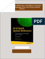 Full download C# 8 Quick Syntax Reference, 3rd Edition: A Pocket Guide to the Language, APIs, and Library Mikael Olsson pdf docx