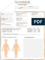 Ficha de Anamnese Massoterapia - Projeto