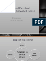 Enteral and Parenteral nutrition in critically ill patient