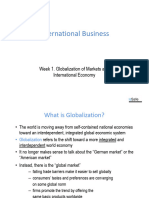 Weeks 1 and 2. Globalization of markets