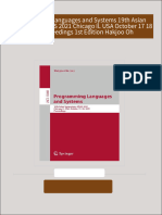 Get Programming Languages and Systems 19th Asian Symposium APLAS 2021 Chicago IL USA October 17 18 2021 Proceedings 1st Edition Hakjoo Oh free all chapters