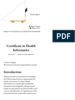 Certificate in Health Informatics