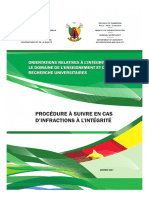 Procédure à Suivre en Cas d’Infractions à l’Intégrité