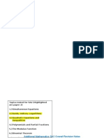 Cover Page: Additional Mathematics SA2 Overall Revision Notes