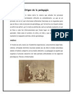 Origen de La Pedagogía