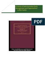 Papers on the Science of Administration Early Sociology of Management and Organizations Luther Gulick all chapter instant download