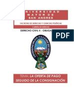 La Oferta de Pago Seguida de La Consignacion