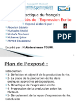 Les Activités de l’Expression Ecrite