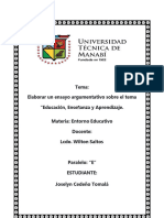 ENSAYO ARGUMENTATIVO DEL TEMA 2 SEMANA 9