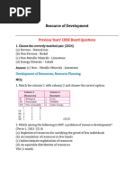 Resource and Development PYQ pdf