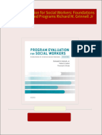 Program Evaluation for Social Workers: Foundations of Evidence-Based Programs Richard M. Grinnell Jr 2024 Scribd Download