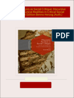 Discourse Analysis as Social Critique: Discursive and Non-Discursive Realities in Critical Social Research 1st Edition Benno Herzog (Auth.) All Chapters Instant Download