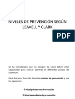 Niveles de Prevención Según Leavell y Clark