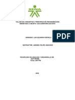 TALLER DE CONCEPTOS Y PRINCIPIOS DE PROGRAMACIÓN ORIENTADA A OBJETO. GA4-220501095-AA2-EV01