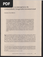 RIBEIRO, Gustavo. A internet e a emergencia da comunidade imaginada