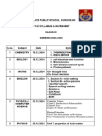 PA3 Date Sheet