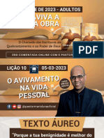 SLIDES - EBD - Lição 10 - [Adultos] - O Avivamento Na Vida Pessoal - 1 Trimestre 2023