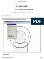 ZAR3 Worm Gear Calculation