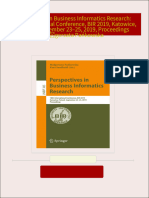 Instant download Perspectives in Business Informatics Research: 18th International Conference, BIR 2019, Katowice, Poland, September 23–25, 2019, Proceedings Małgorzata Pańkowska pdf all chapter