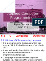 Module 6a_Introduction to C and Program Structure