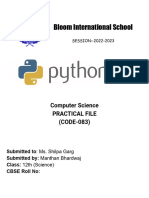 finall Class 12th CS practcal file by Manthan