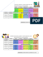 HORARIO ESCOLAR DE PRIMERO A SEXTO GRADO DEL  AÑO LECTIVO 2024