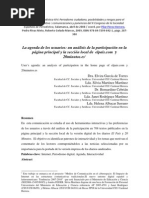 La Agenda de Los Usuarios: Un Análisis de La Participación en La Página Principal y La Sección Local de Elpais - Com y 20minutos - Es