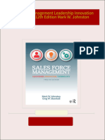 Sales Force Management Leadership Innovation Technology 12th Edition Mark W. Johnston 2024 Scribd Download