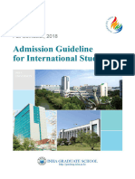 Admission Guideline for International Students(2018-Fall)