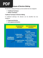Decisions making Traditional  techniques 