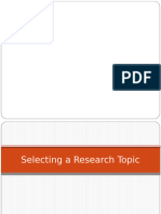 Selecting a Research Topic