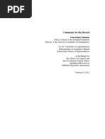 Sunlight Foundation Bulk Access To THOMAS Testimony Leg Approps 2012-02-06