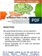 MIL L1 Introduction to Media and Information Literacy