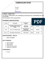 sevanthi resume