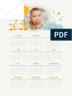 Blue Pastel Simple Cute Kids Illustration 2025 Year Monthly Calendar