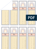 Times Tables Flashcards in Colorful Brown Blue Rainbow Style