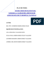 Gestion Recursos Humanos Calidad Servicio Ginecologia Hospital Daniel Alcides Carrion Peru