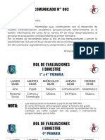 Rol de Evaluaciones i Bimestre