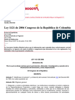 Ley 1121 de 2006 Congreso de la República de Colombia