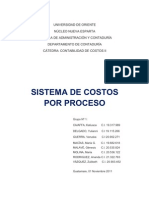 Sistema de Costos Por Procesos.