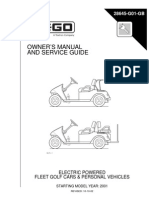 Owner'S Manual and Service Guide: Electric Powered Fleet Golf Cars & Personal Vehicles