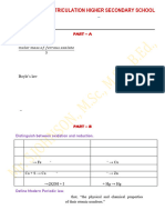 11th Chemistry EM Half Yearly Exam 2022 Answer Key Chennai District English Medium PDF Download