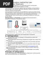 Food Preservation Method by Low Temperature