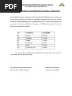 Acta de Autorizacion de Entrega de Materiales de Limpieza