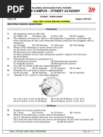 8. Cell Cycle and Cell Division - Botany - NEET Work Sheet