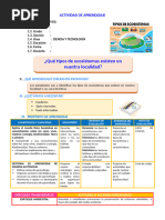 D3 A1 SESION CT. ¿Qué tipos de ecosistemas existen en nuestra localidad