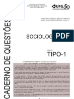 Ufg 2010 Seduc Go Professor Sociologia Prova