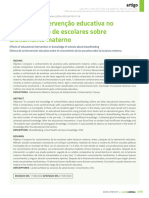 Efeitos de intervenção educativa no  conhecimento de escolares sobre  aleitamento materno