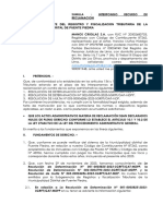 ESCRITO DE RECLAMACION  MUNI MANO CRIOLLAS