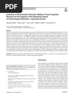 Social Cognition of Behavioral Variant of Frontotemporal Dementia a Systematic Review